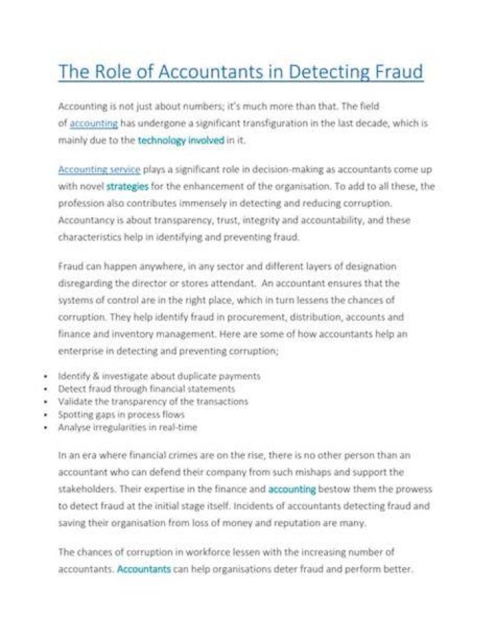 Are accountants responsible for detecting fraud?