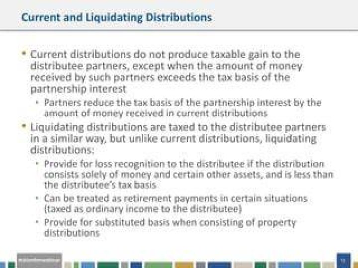 Are partnership liquidating distributions taxable?