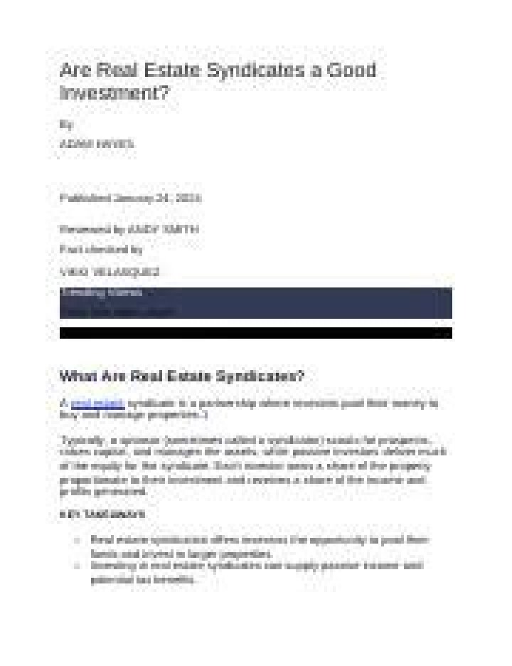 Are syndicates real?