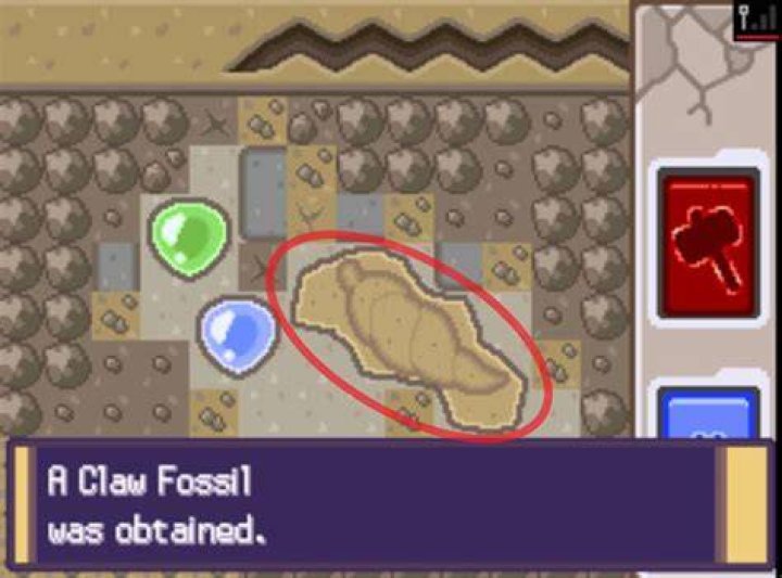 Can you find a claw fossil in platinum?