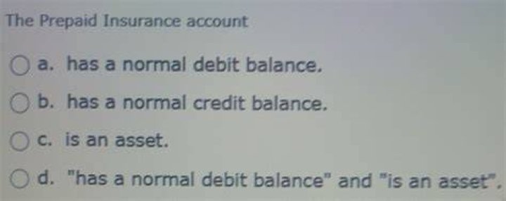 Does prepaid insurance have a normal credit or debit balance?