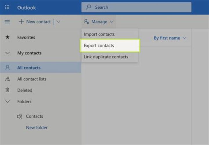 How do I export my Outlook Web contact list?