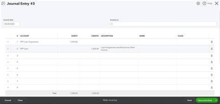 How do I record a PPP loan forgiveness journal entry?