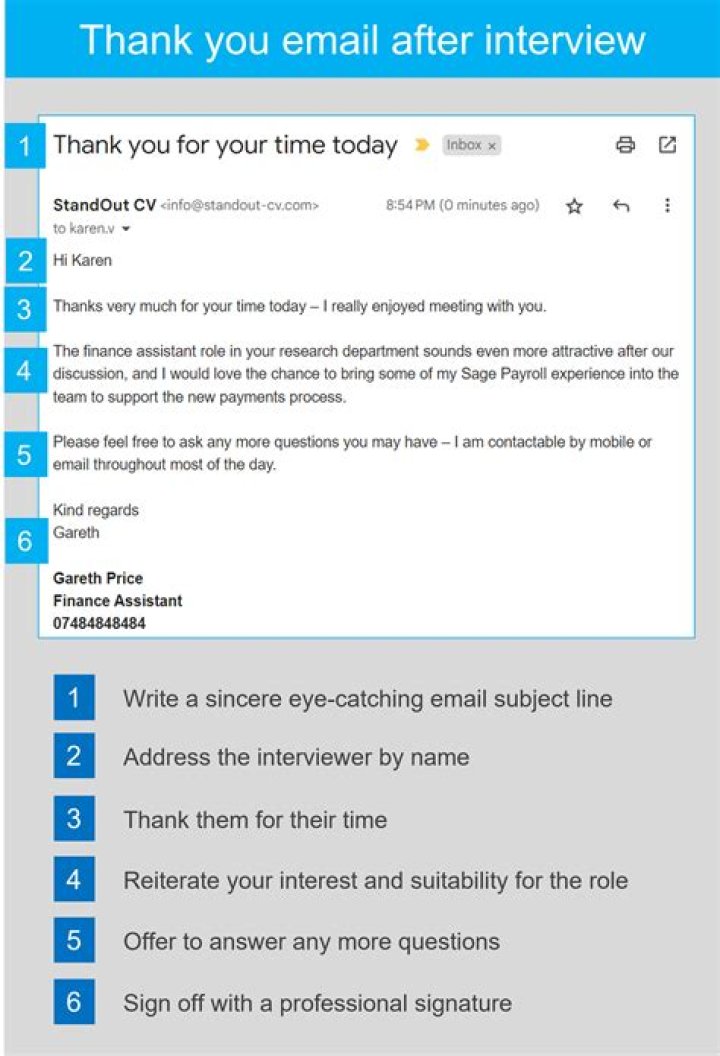 How do I write a thank you email after an interview?