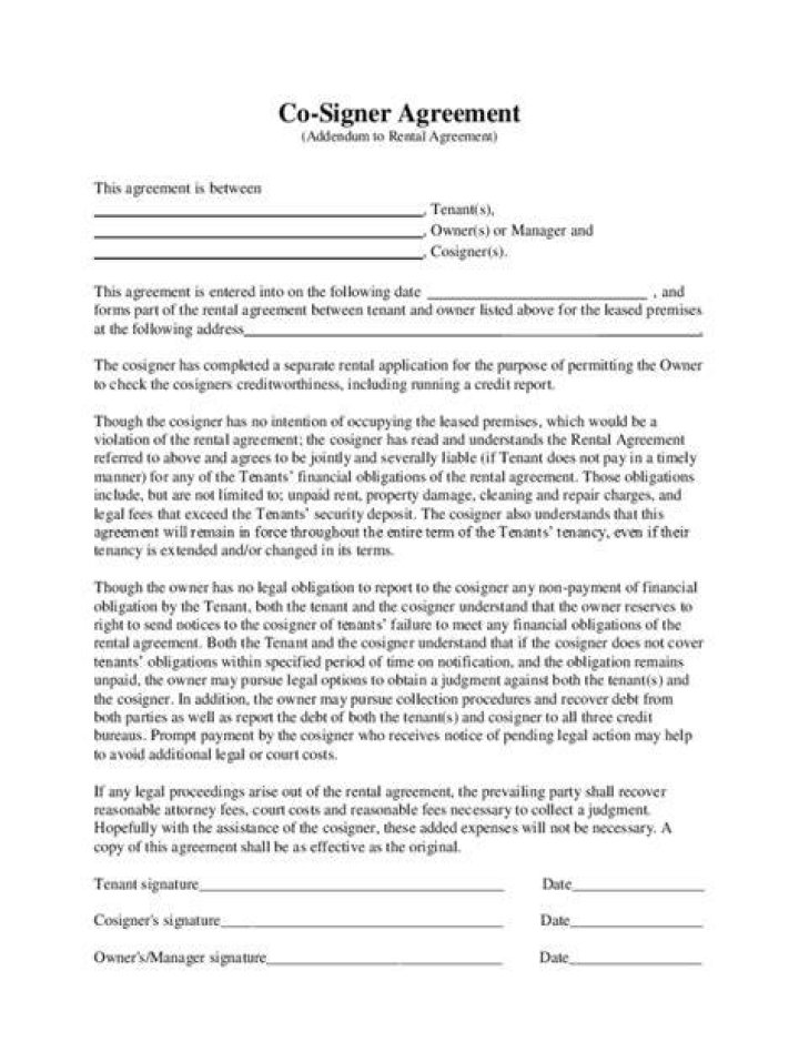 How do you fill out a rental application with a cosigner?