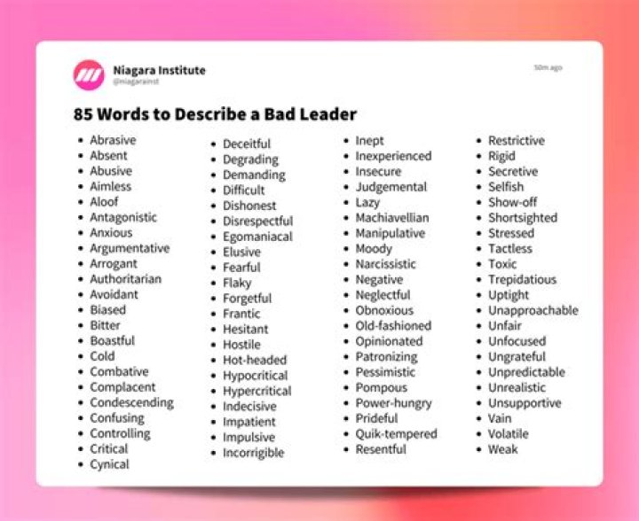 How do you identify a bad leader?