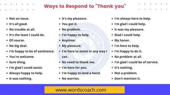 How do you respond to thank you?