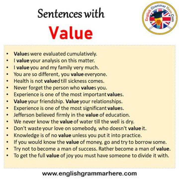 How do you use value in a sentence?