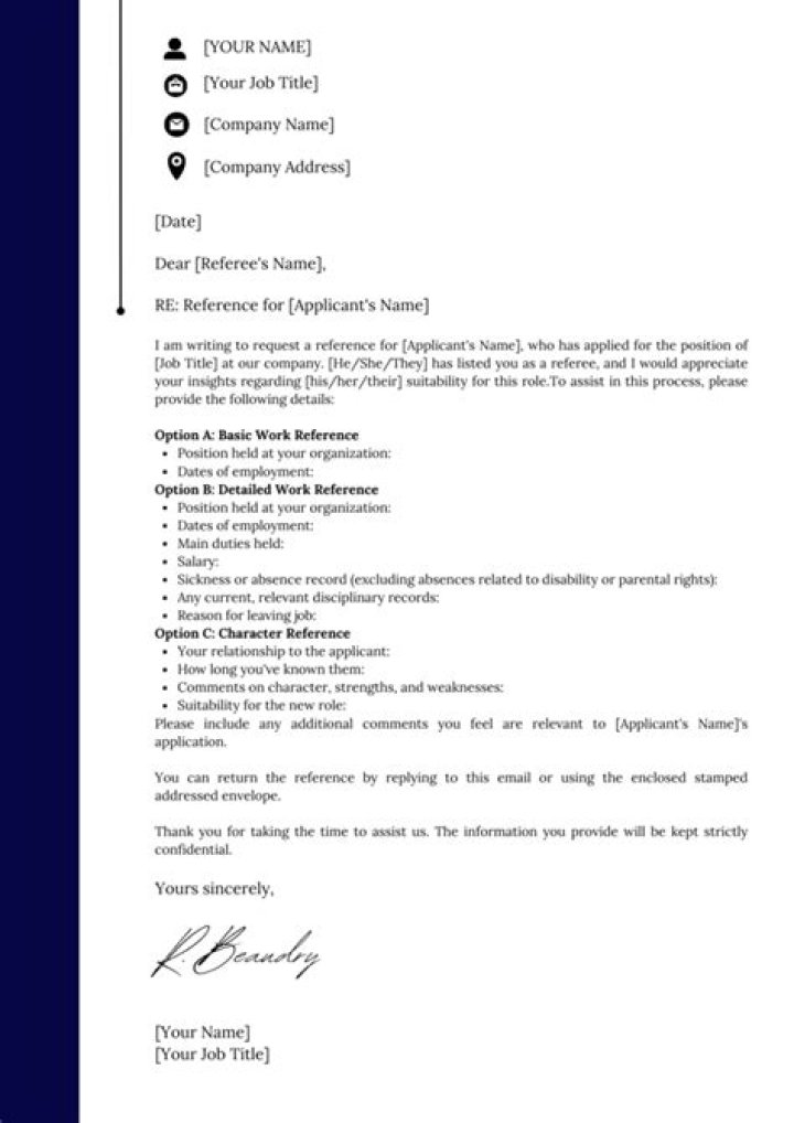 How do you write a good reference for an employee?