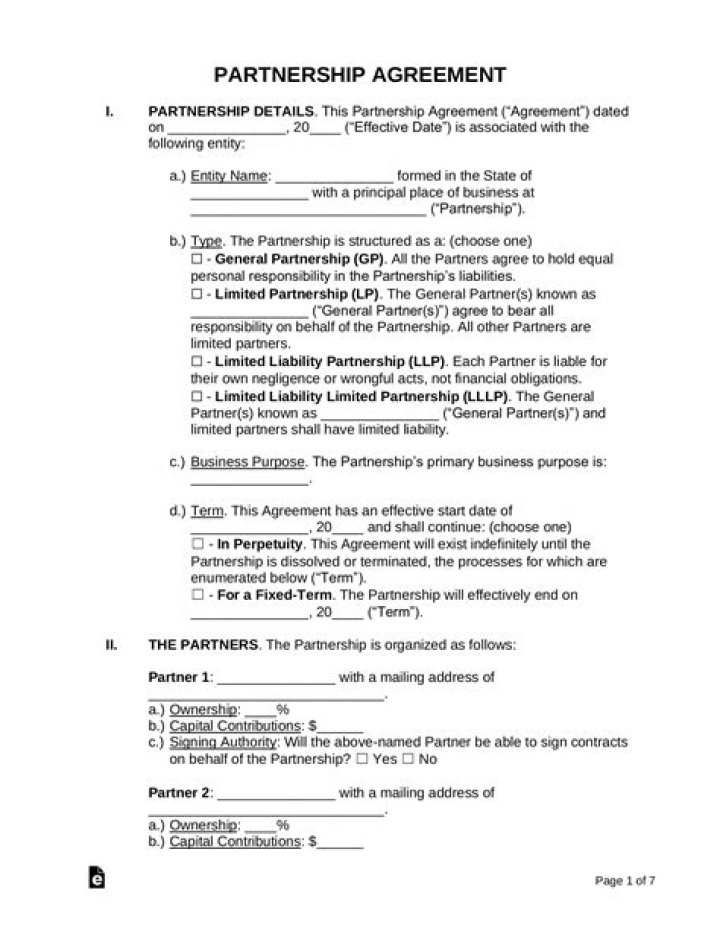 How does a partnership work for renting a property?