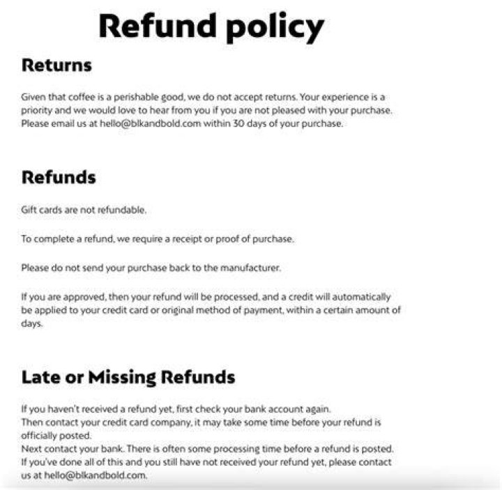 How long does a customer have to claim a refund?