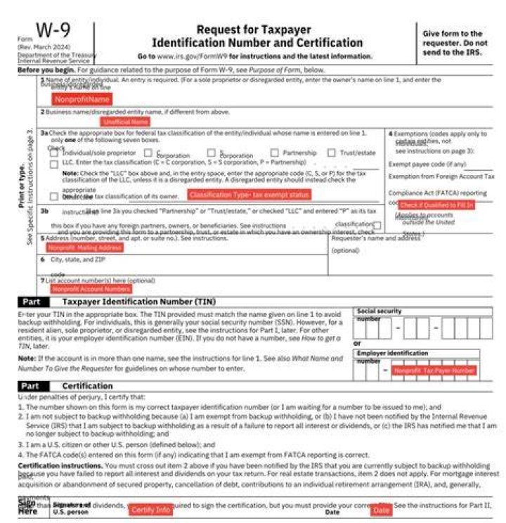 How should a partnership fill out a W9?