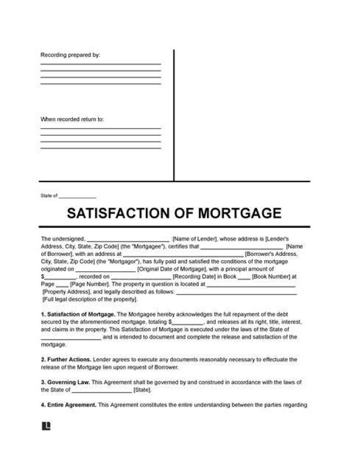 Is a satisfaction of mortgage recorded?