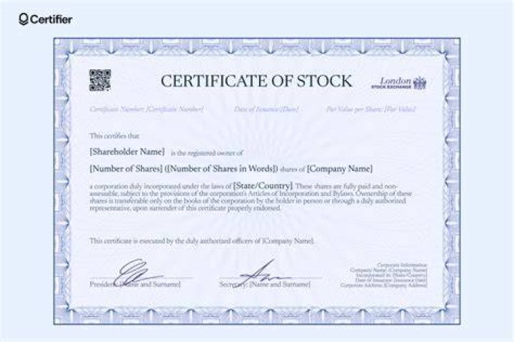 Is a stock a certificate of ownership?