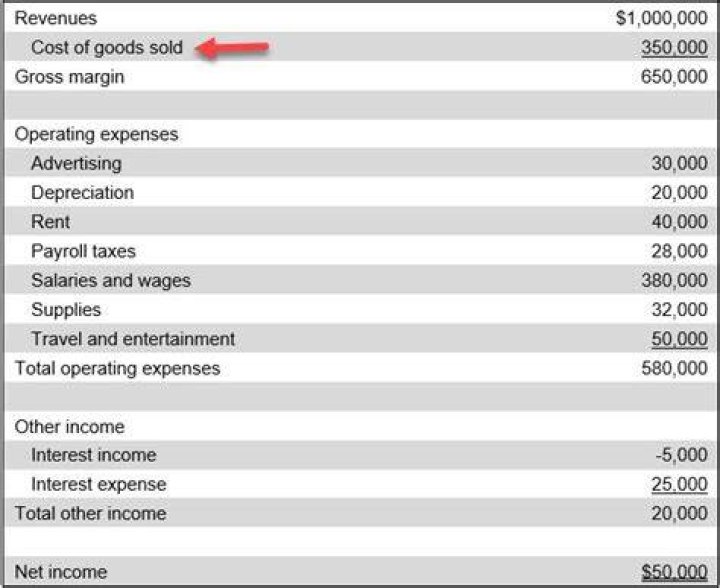 Is cost of sale an income or expense?