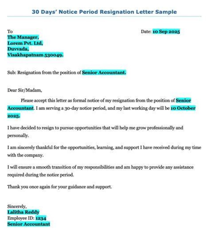 Is notice period 30 days or 1 month?