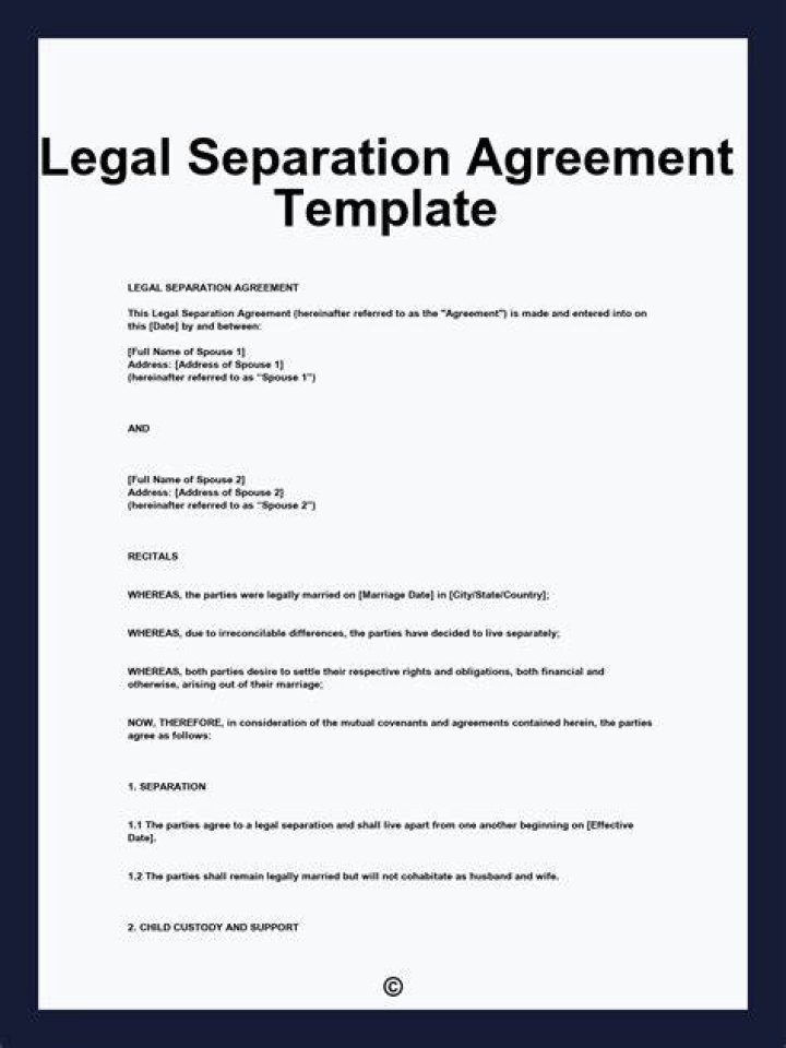 Is there such a concept of legal separation?