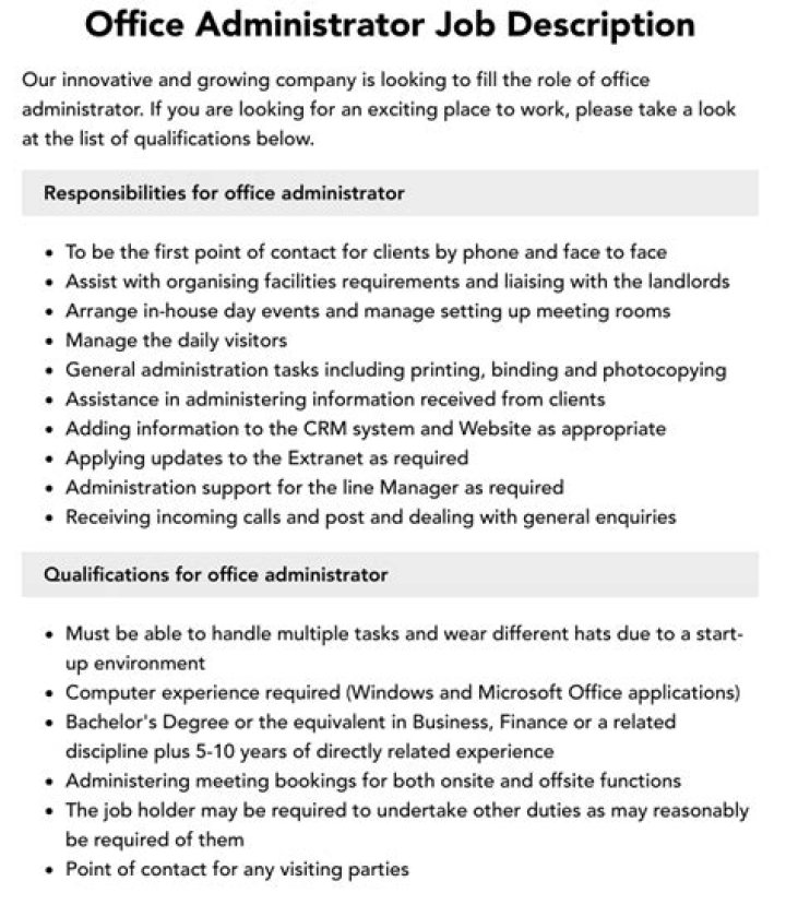 What are office administration duties?