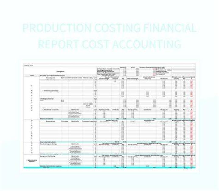 What are the four major elements of a cost of production report?