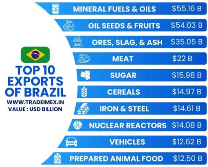 What are the main products that Brazil exports?