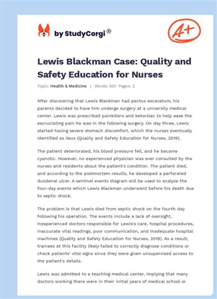 What caused Lewis Blackman death?
