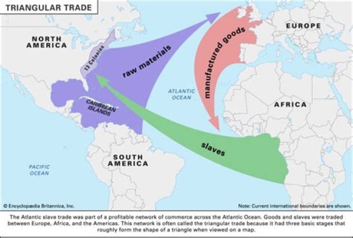 What continents were involved in triangular trade?