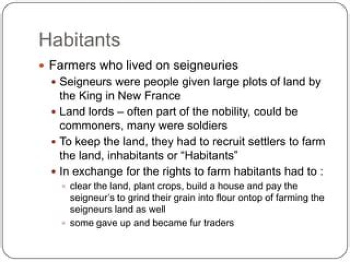 What did the habitants farm?
