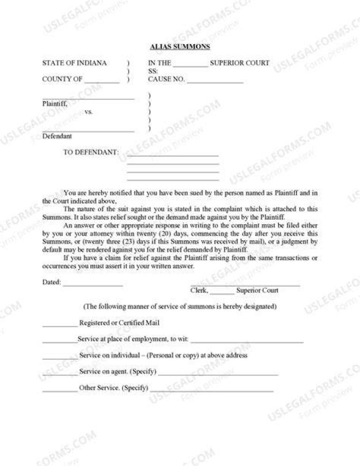 What does alias summons to issue mean?
