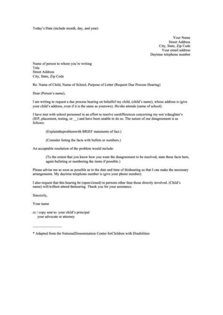 What does Request for hearing mean?