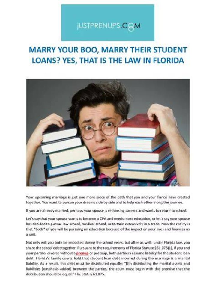 What happens if you marry someone with student loans?