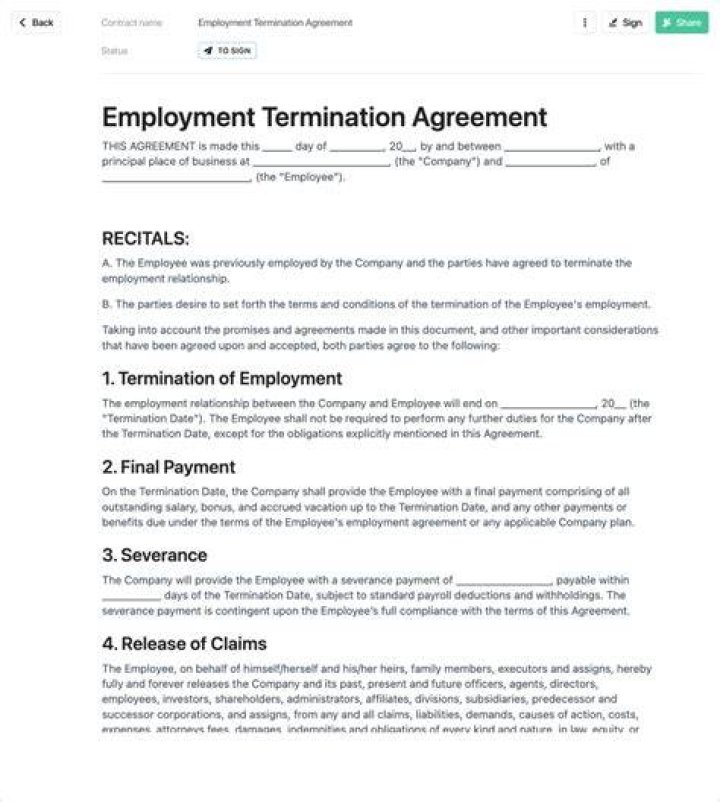 What happens to your rights when your job is terminated?
