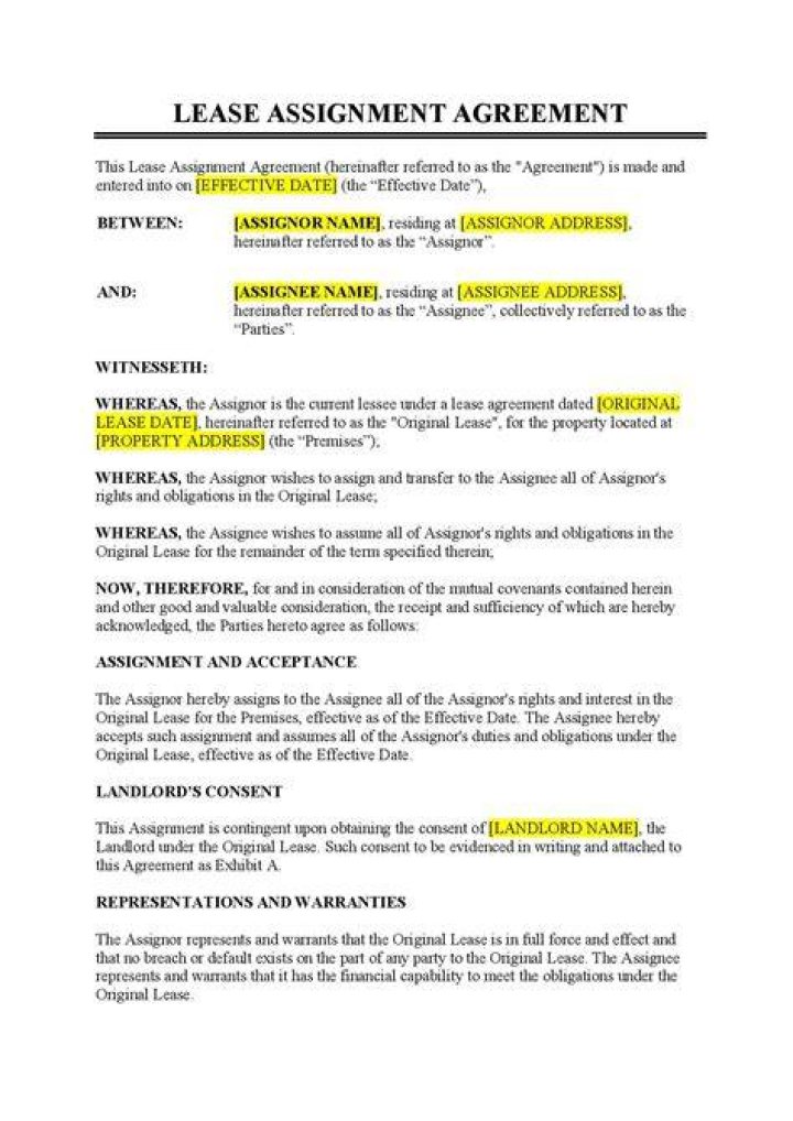 What information must be included in a lease?