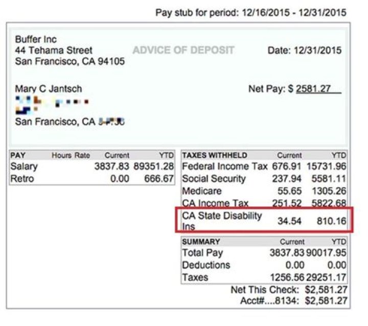 What is CA SDI Casdi on my paycheck?