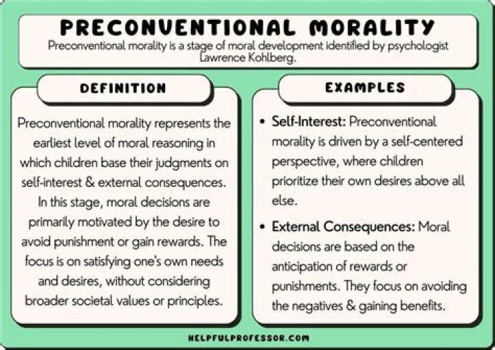 What is Preconventional morality example?