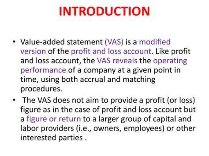 What is the advantage of value added statement?