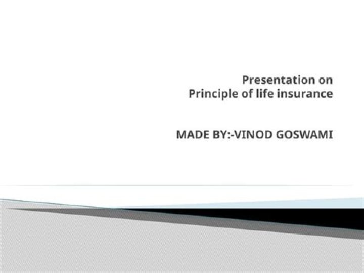 What is the principle of life insurance?