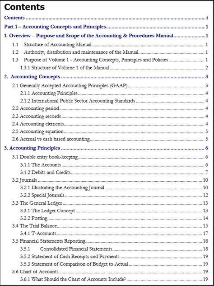 What is the purpose of accounting manual?