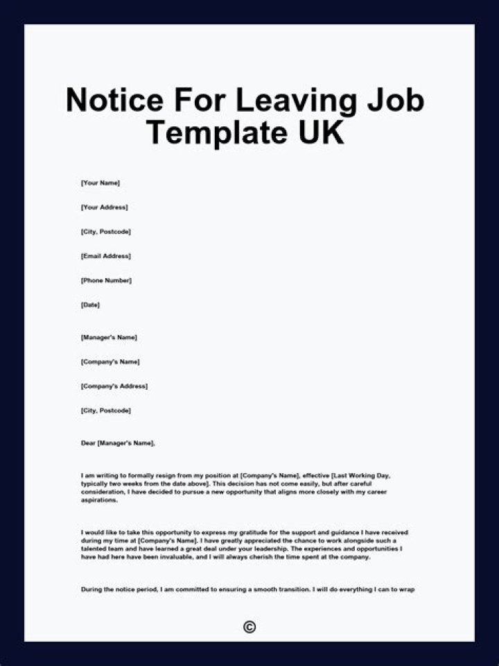 What is the standard notice for leaving a job?