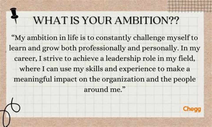 What is your ambition or goal in life?