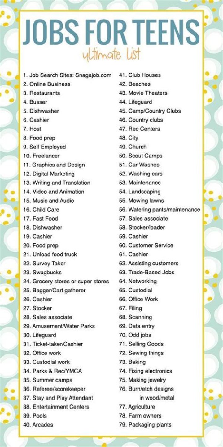 What jobs should I apply for as a teenager?