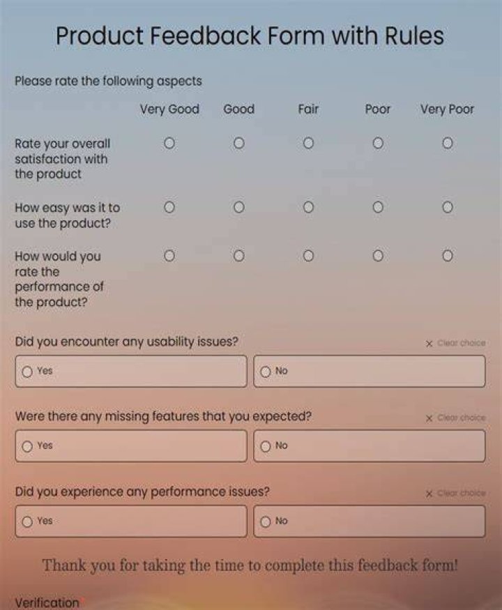 What questions should be included in a feedback form?