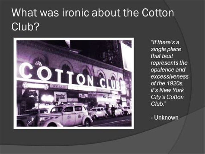 What was ironic about the Cotton Club?
