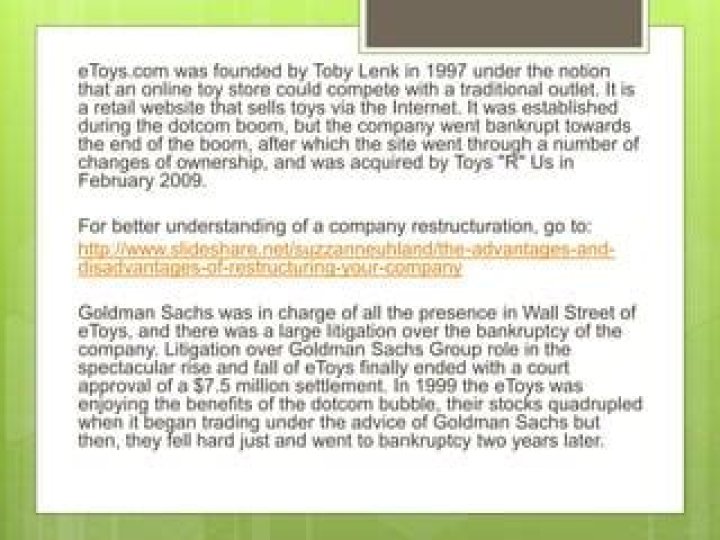 When did eToys close?