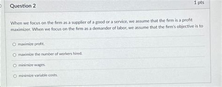 When we focus on the firm as a supplier of a good or a service we assume?