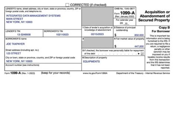 When would a lender file Form 1099-A?