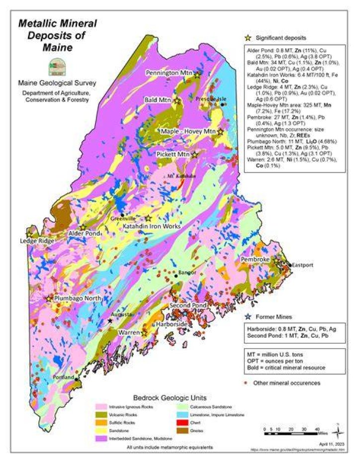 Where can you gold mine in Maine?