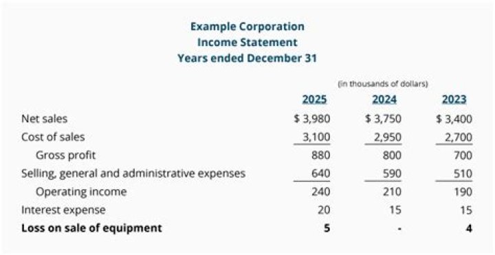 Where is loss on sale of asset on a income statement?