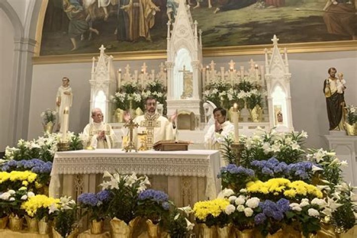 Who leads the service in a church?